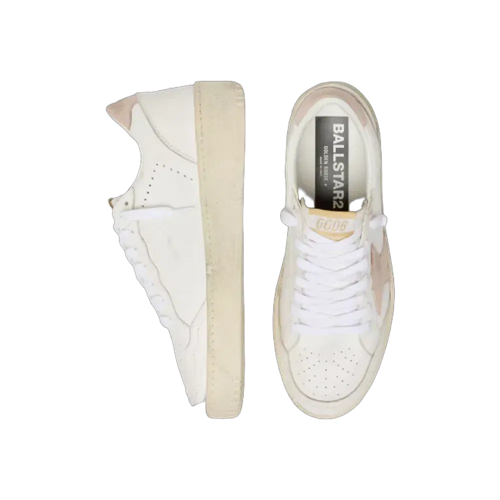 Golden Goose Ball Star With Pink Nubuck Star And Heel Tab