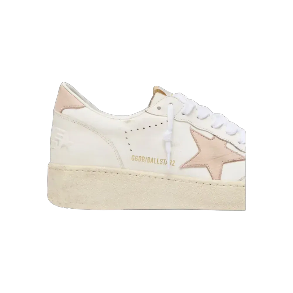 Golden Goose Ball Star With Pink Nubuck Star And Heel Tab