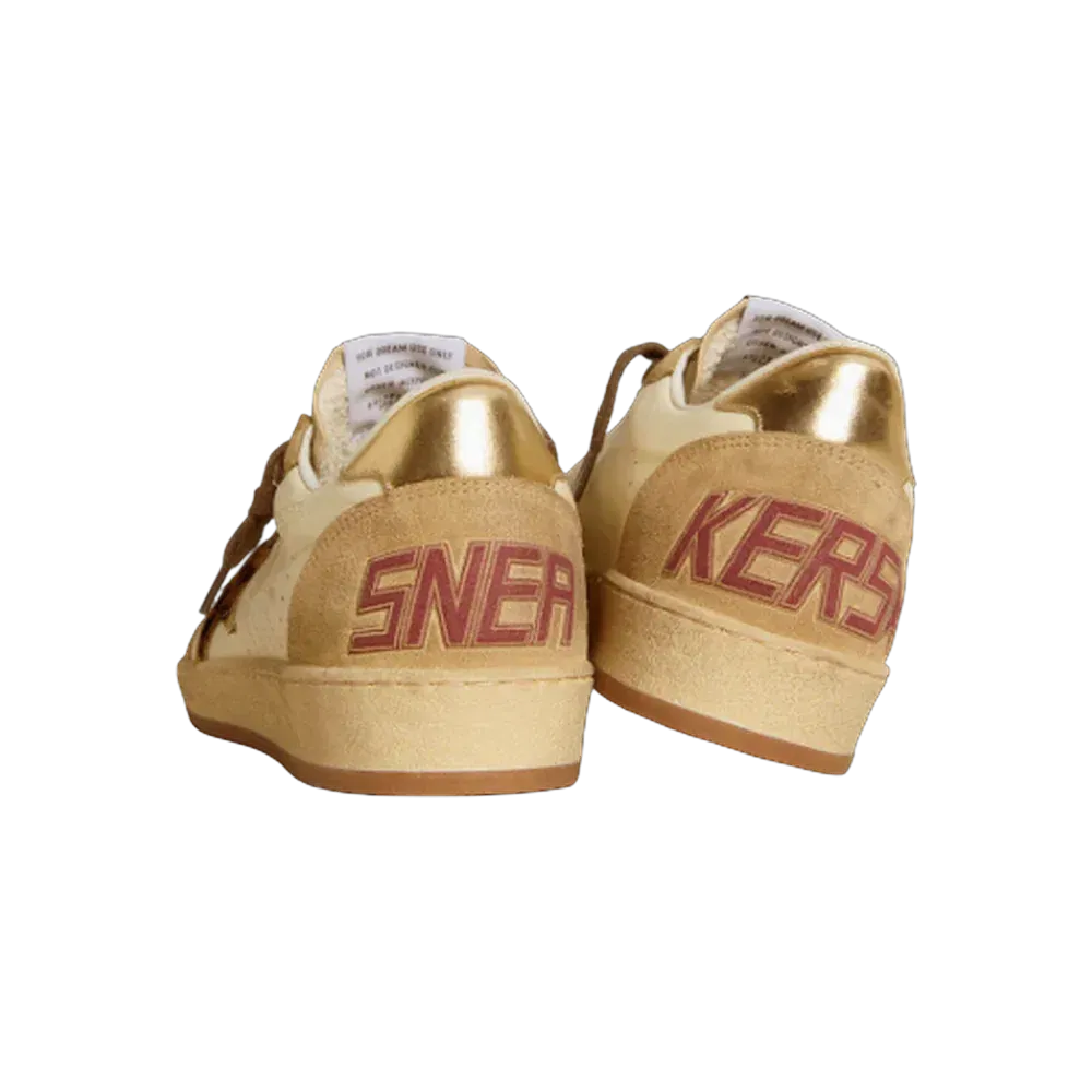 Golden Goose Ball Star In Nappa And Suede With Pony Skin Star And Metallic Heel Tab