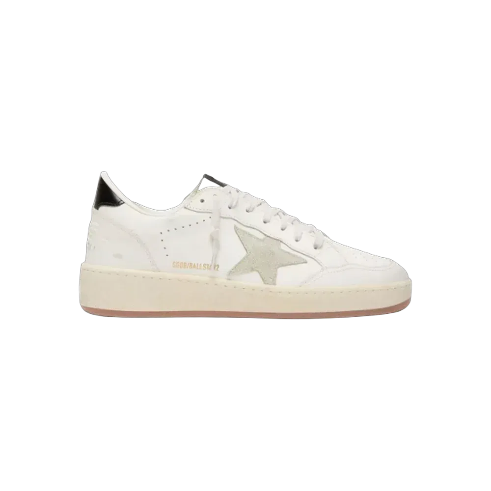 Golden Goose Ball Star With Ice-Gray Suede Star And Glossy Black Leather Heel Tab