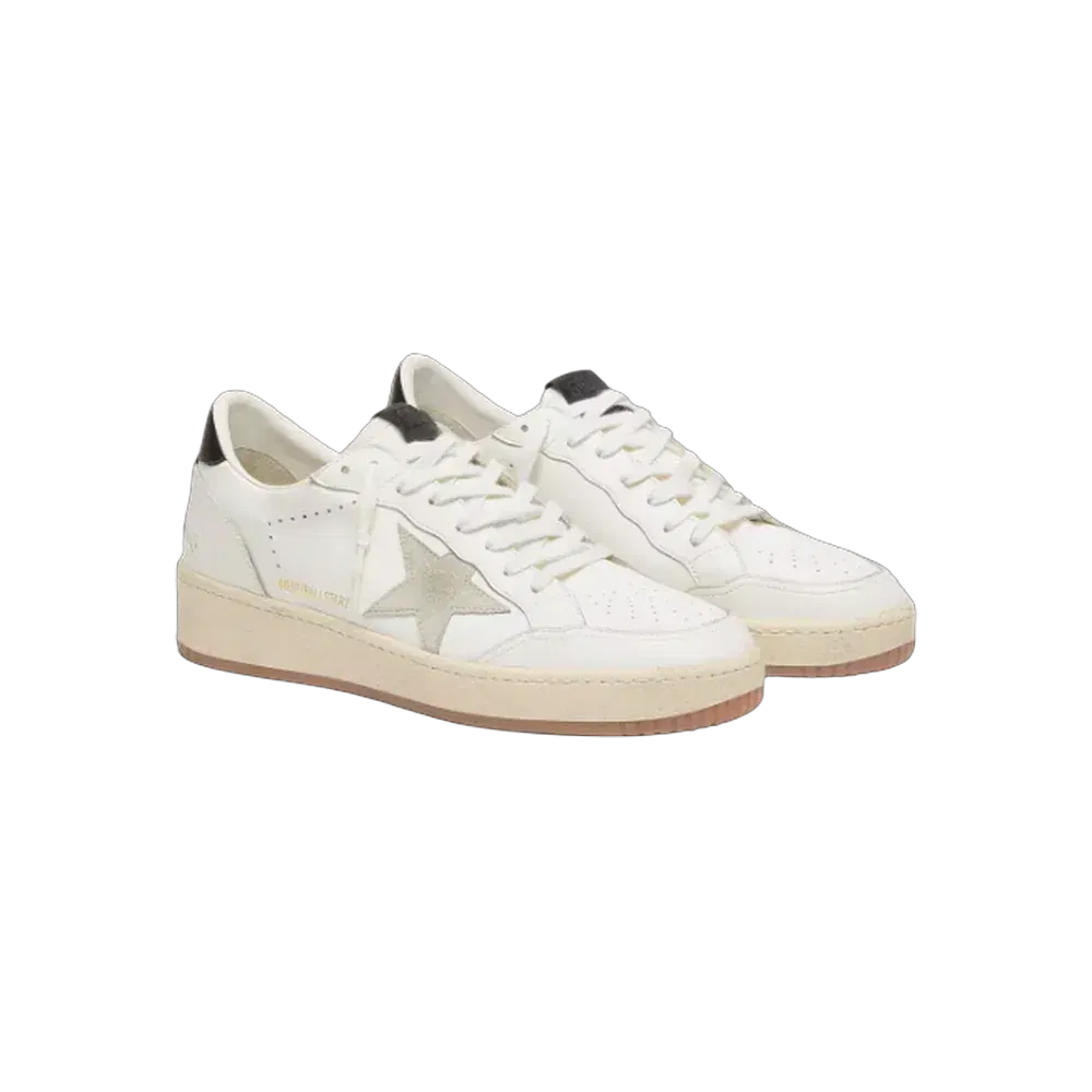 Golden Goose Ball Star With Ice-Gray Suede Star And Glossy Black Leather Heel Tab