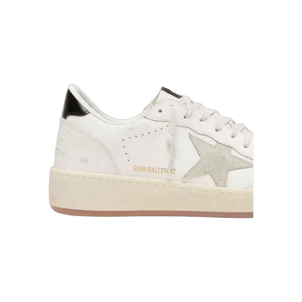Golden Goose Ball Star With Ice-Gray Suede Star And Glossy Black Leather Heel Tab