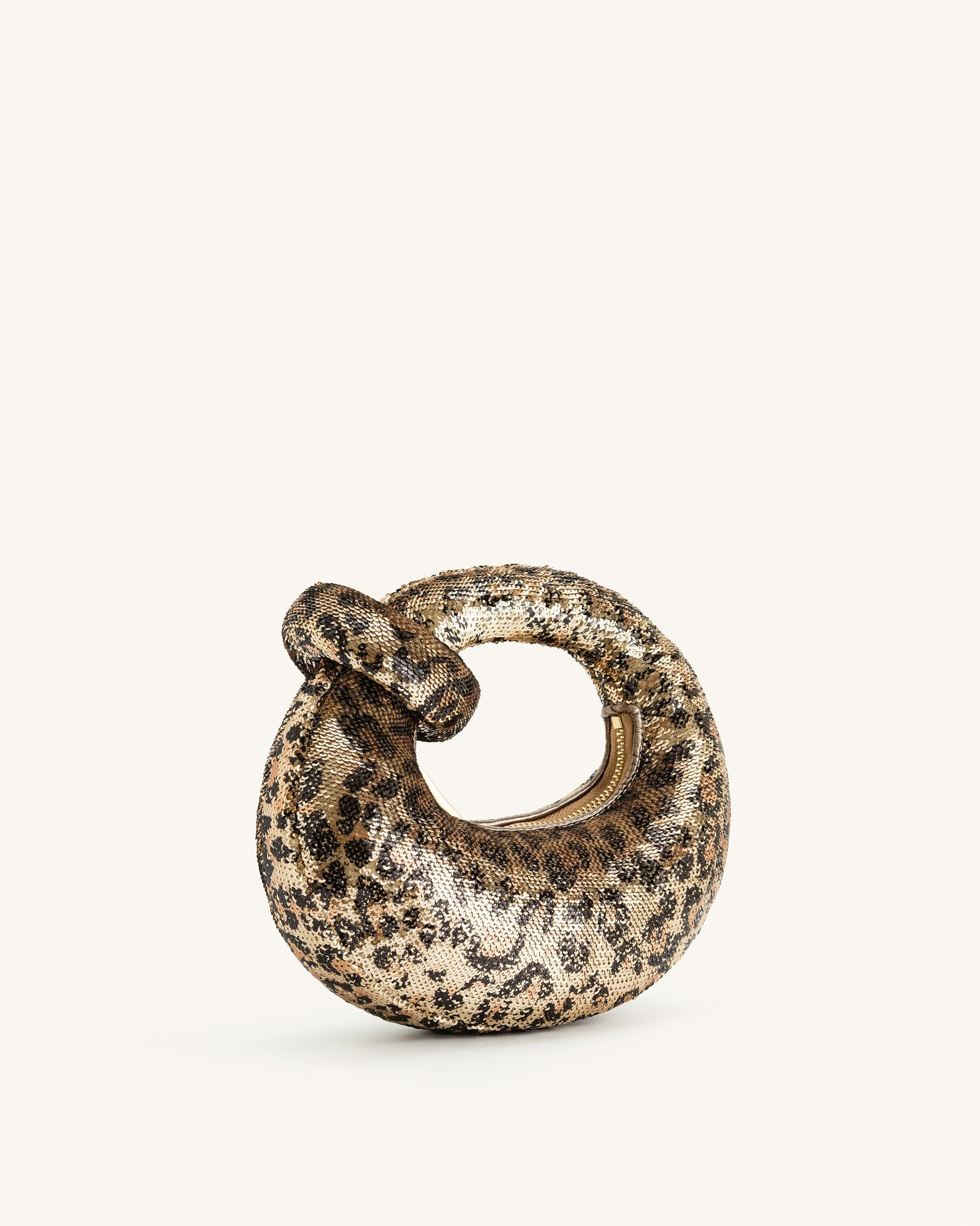 Jw Pei Abacus Metallic Sequin Mini Top Handle Bag Leopard Print