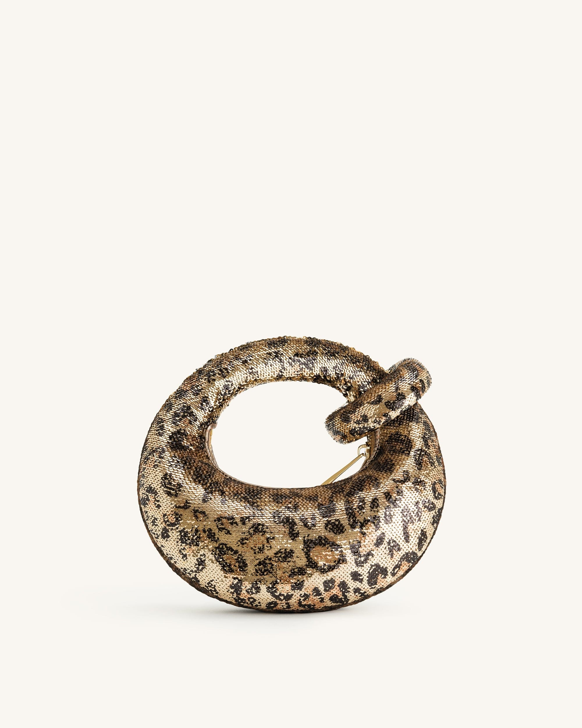 Jw Pei Abacus Metallic Sequin Mini Top Handle Bag Leopard Print