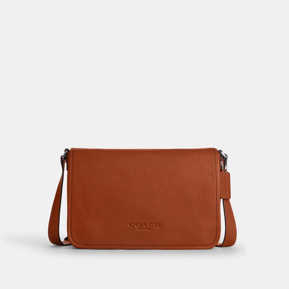 Coach Colby Messenger Bag 32 Silver Amber Brown