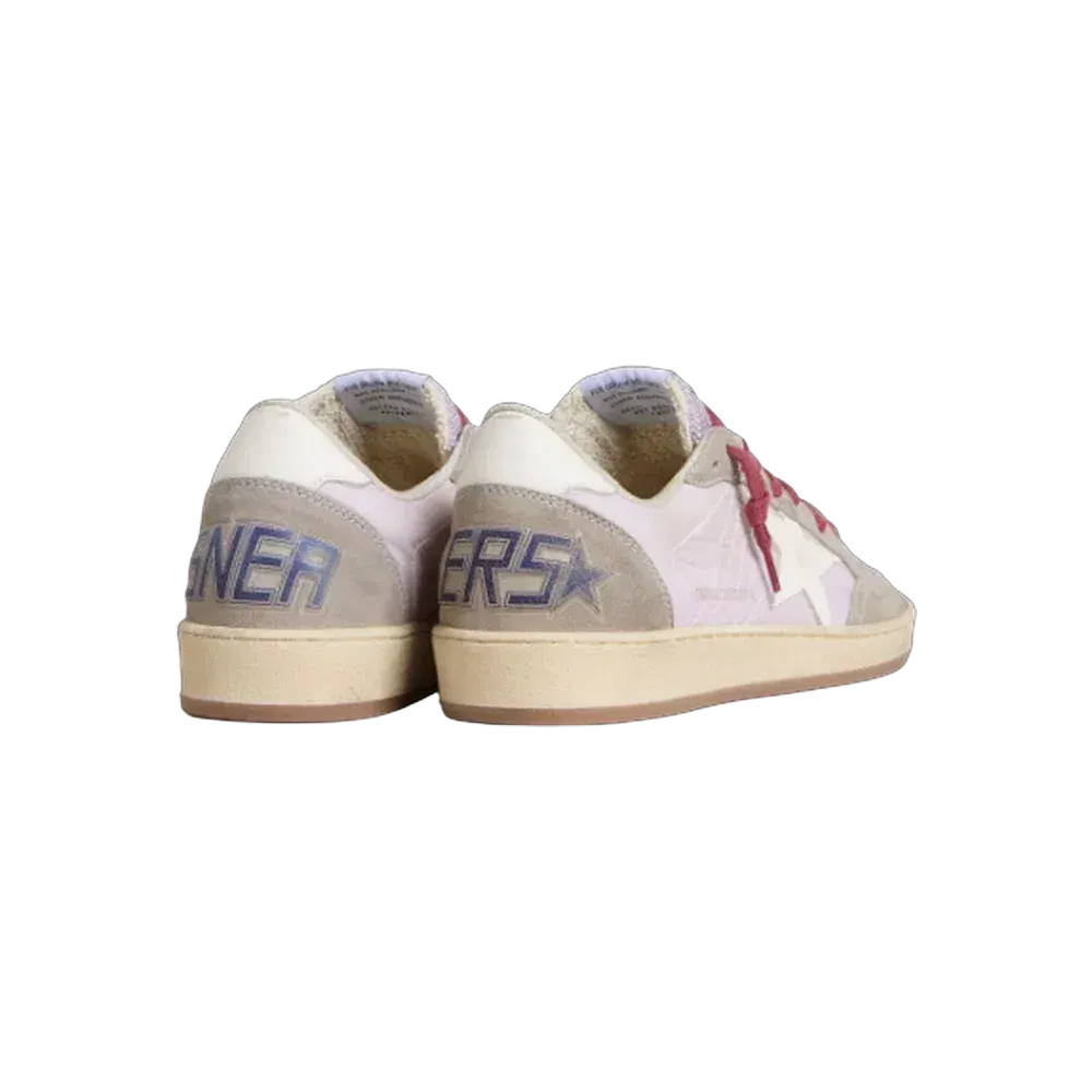 Golden Goose Ball Star LTD In Lilac Nylon With White Leather Star And Suede Inserts