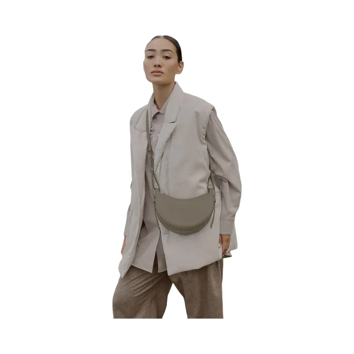Polène Numéro Dix Textured Leather Bag Olive