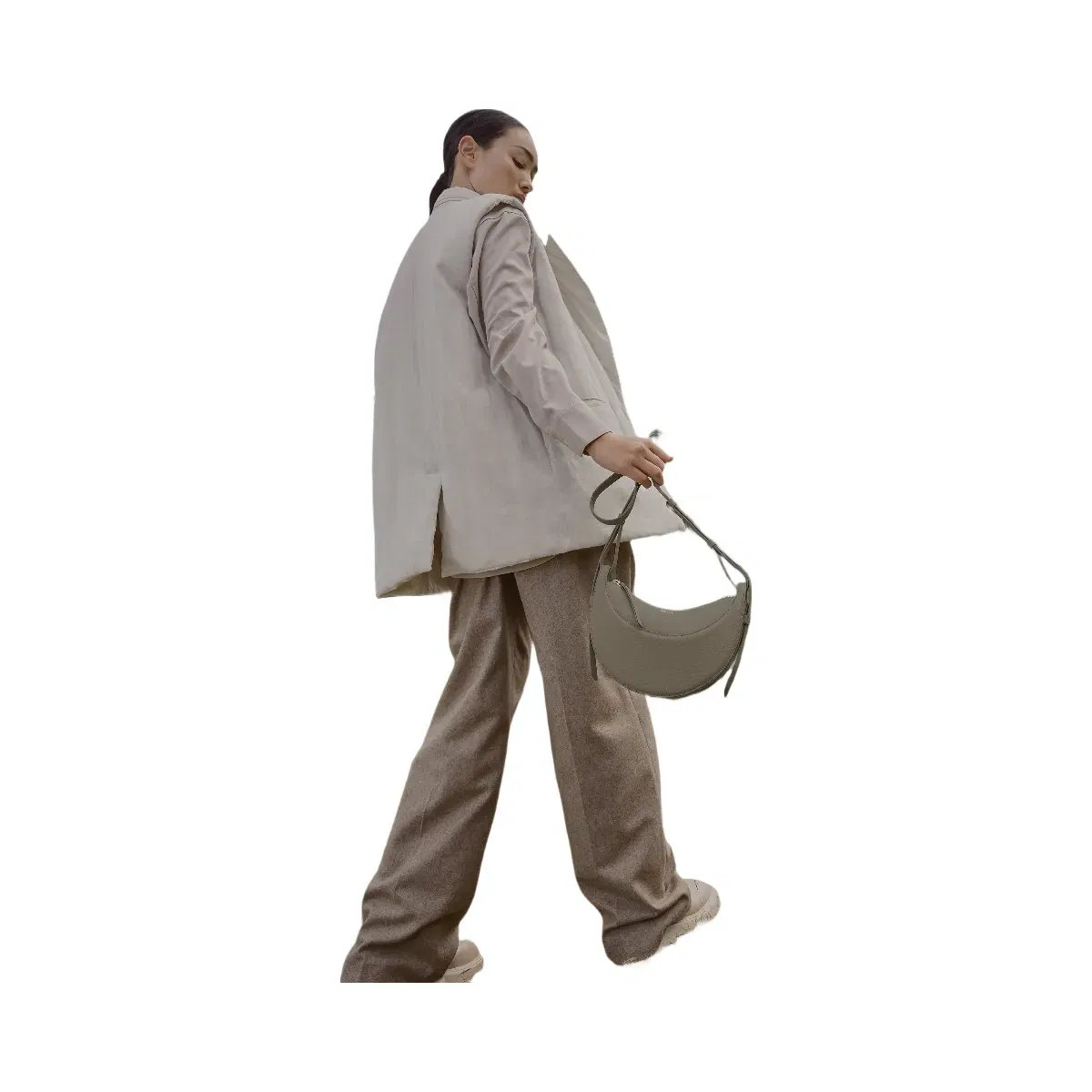 Polène Numéro Dix Textured Leather Bag Olive