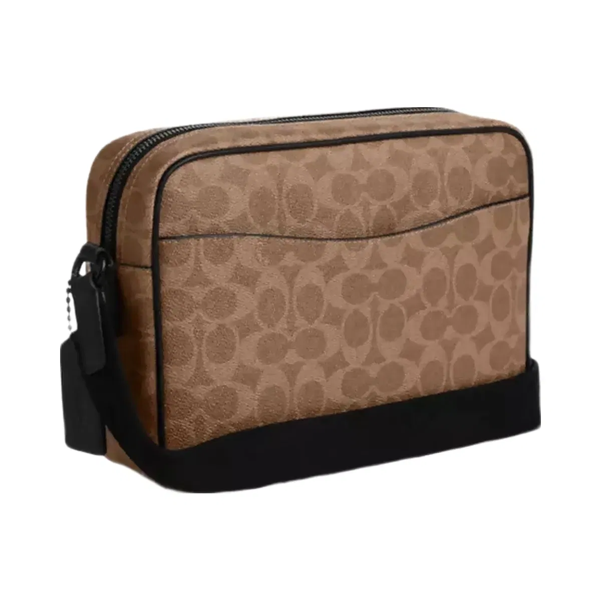 Coach Colton Crossbody Bag 25 In Signature Canvas in Matte Black Tan Black