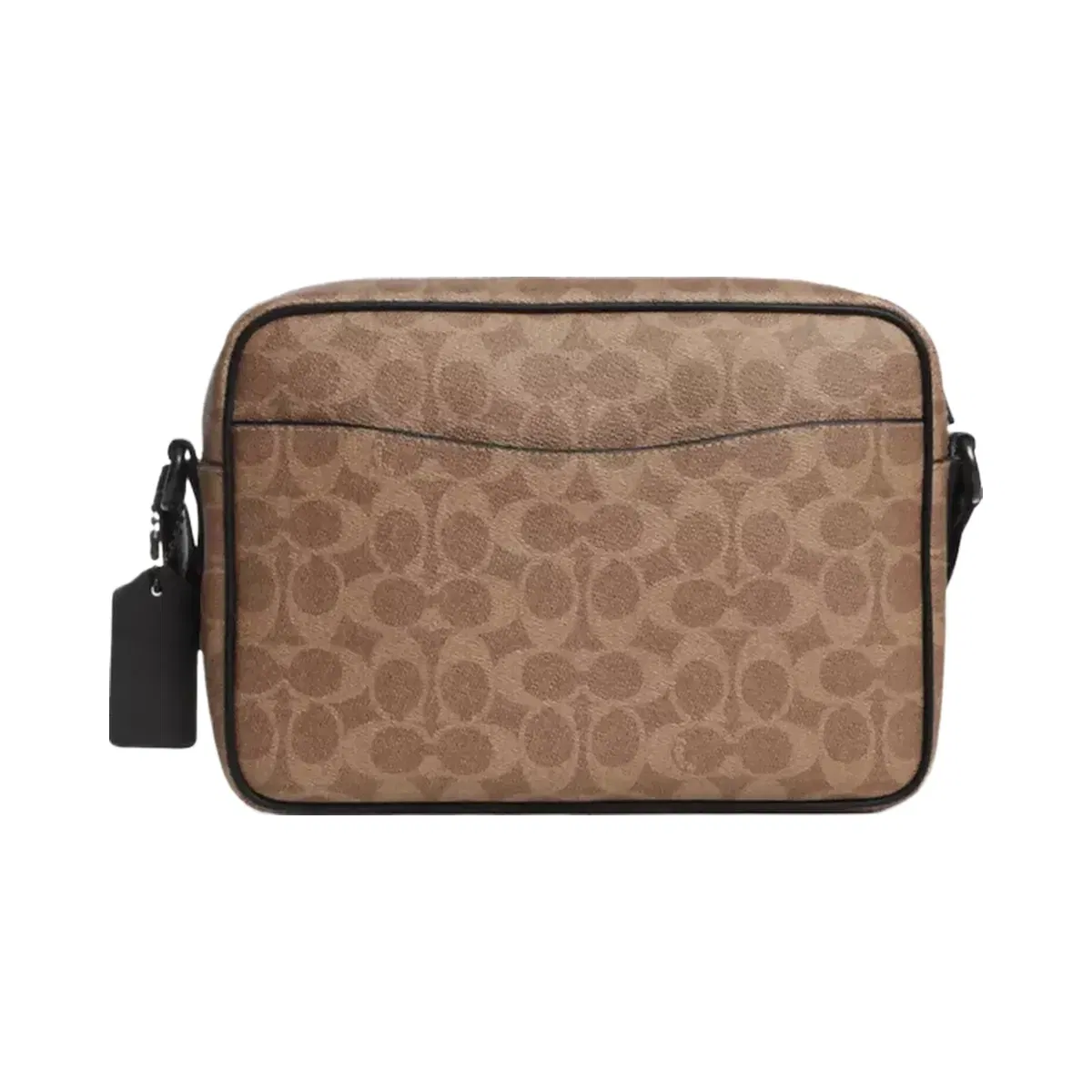 Coach Colton Crossbody Bag 25 In Signature Canvas in Matte Black Tan Black