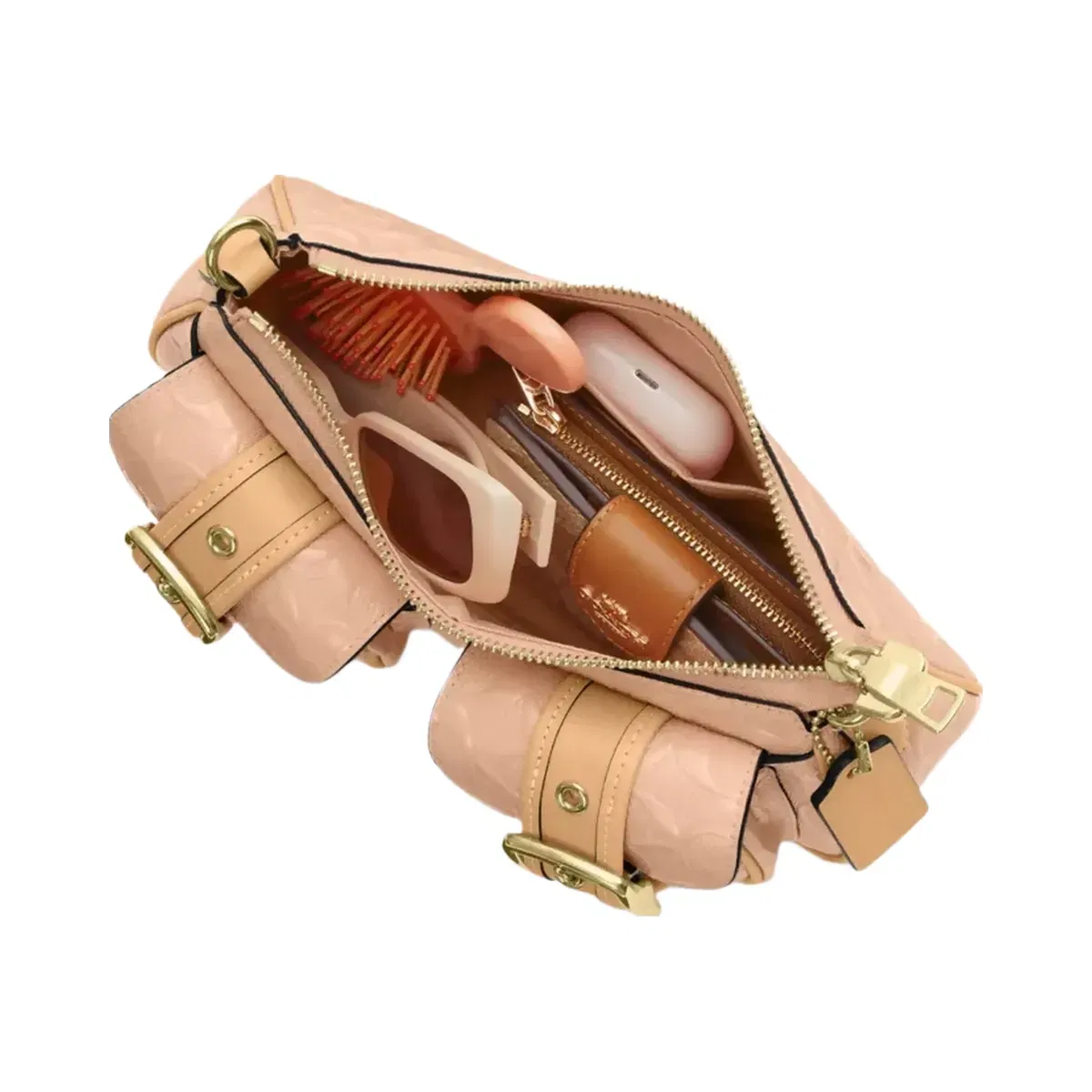 Coach Ashton Shoulder Bag In Signature Leather in Gold Faded Blush