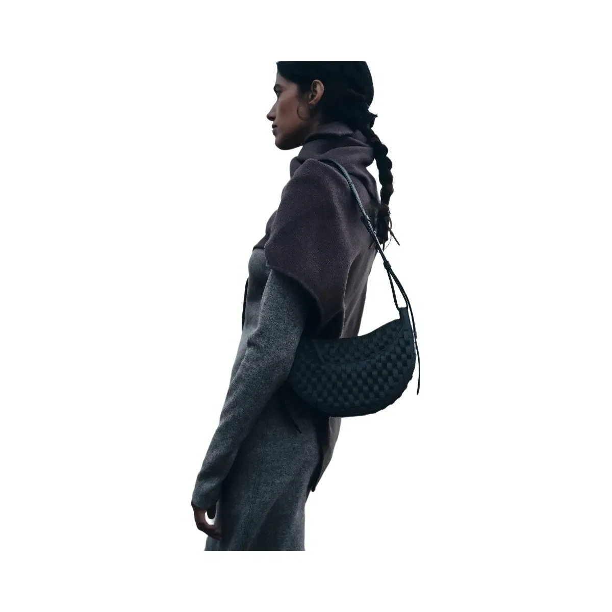Polène Numéro Dix Onda Leather Bag Black