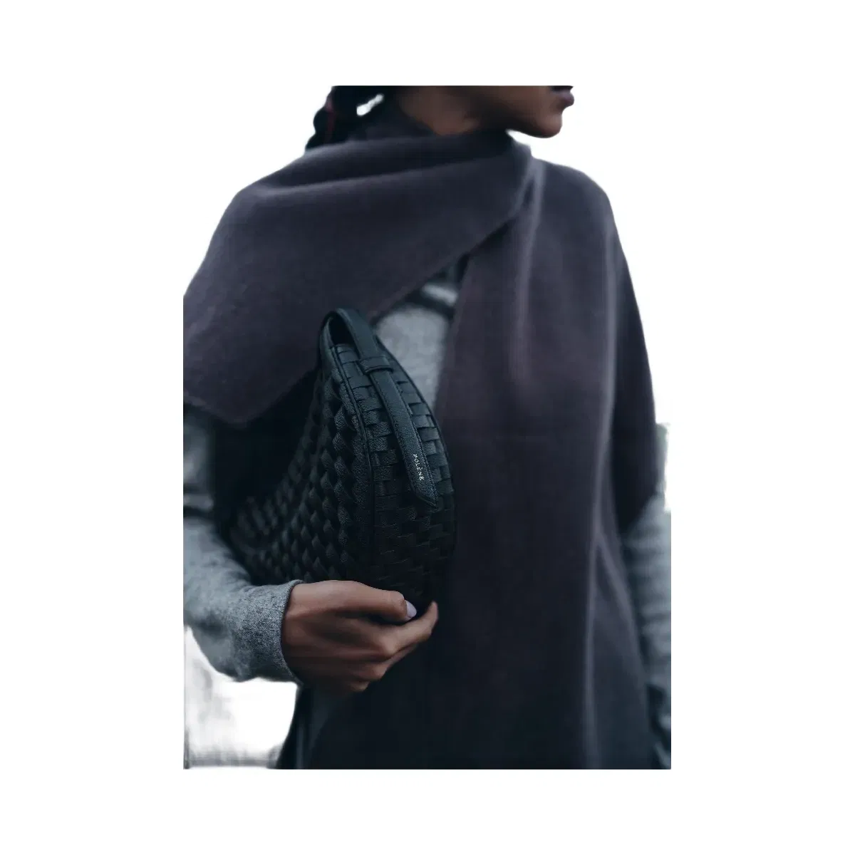 Polène Numéro Dix Onda Leather Bag Black