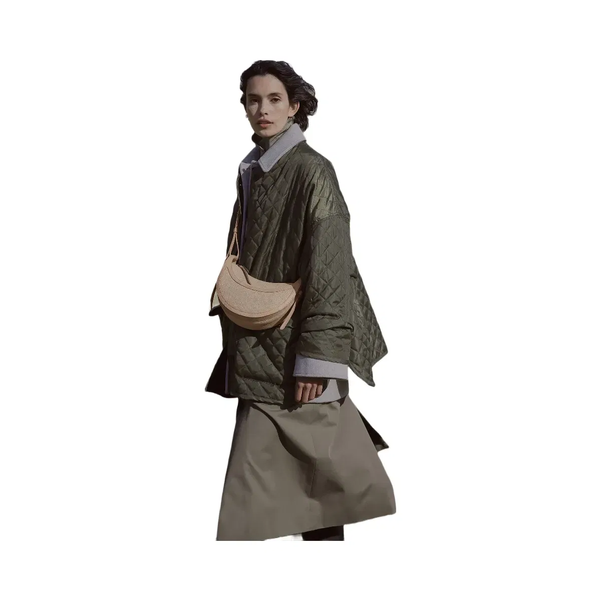 Polène Numéro Dix Duo Canvas Leather Bag Taupe