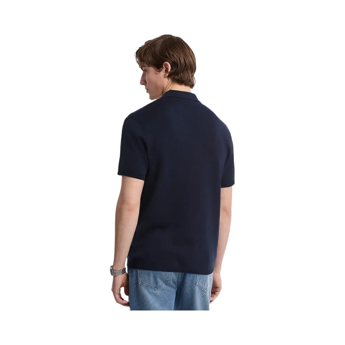 Michael Kors Cotton Zip-Up Polo Shirt Midnight