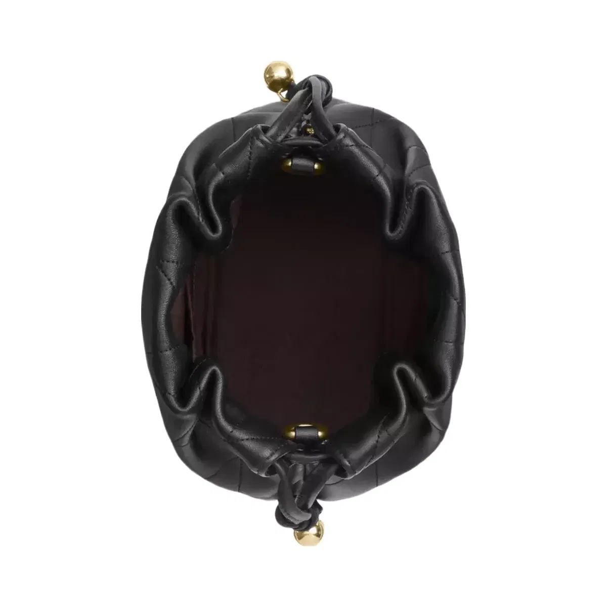 Coach Faye Mini Drawstring Bag With Quilting in Gold Black