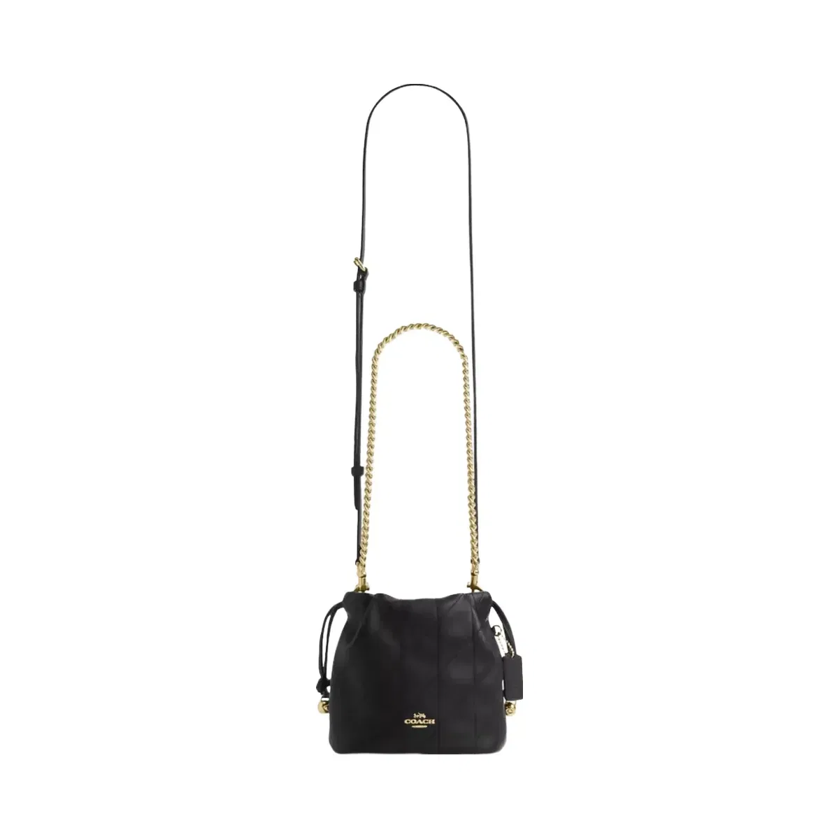 Coach Faye Mini Drawstring Bag With Quilting in Gold Black