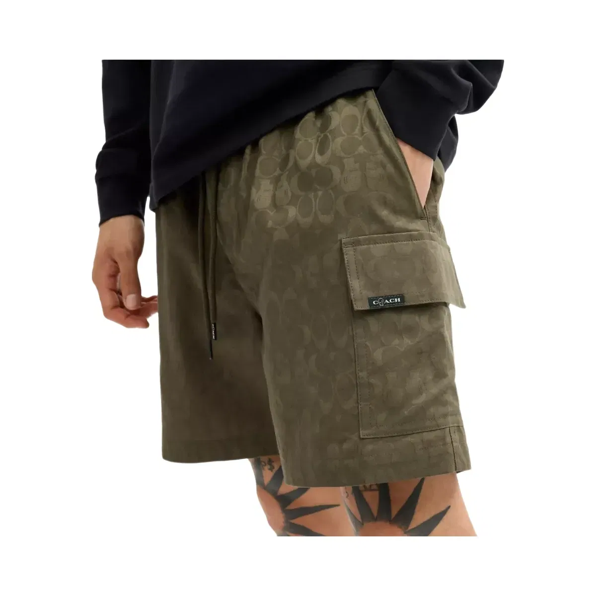 Coach x Brain Dead Signature Camp Shorts in Green