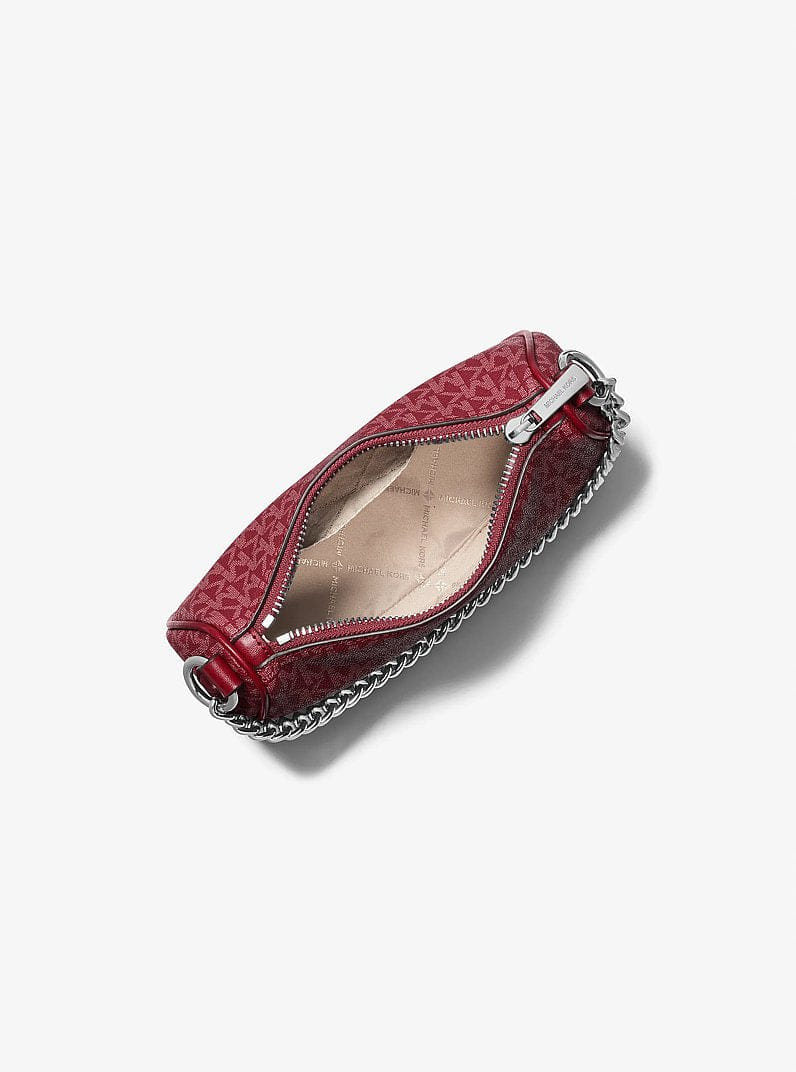 Michael Kors Carmela Small Signature Logo Crossbody Bag Maroon