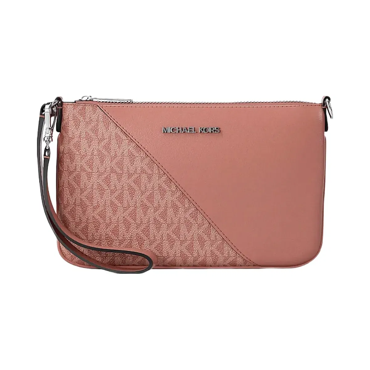 Michael Kors Jet Set Travel Small Signature Logo and Smooth Wristlet Sunset Rose