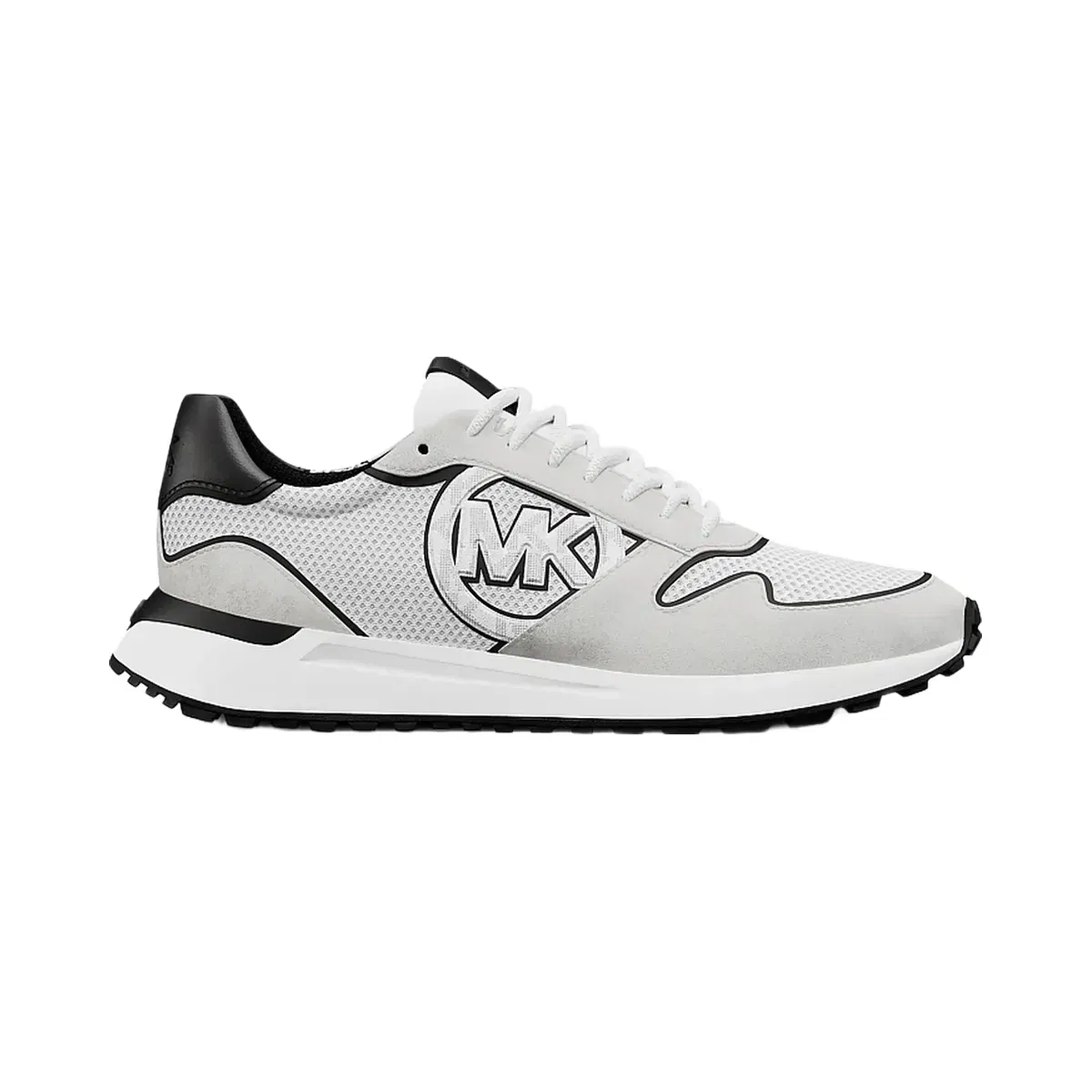Michael Kors Dax Mixed-Media Trainer Bright Wht