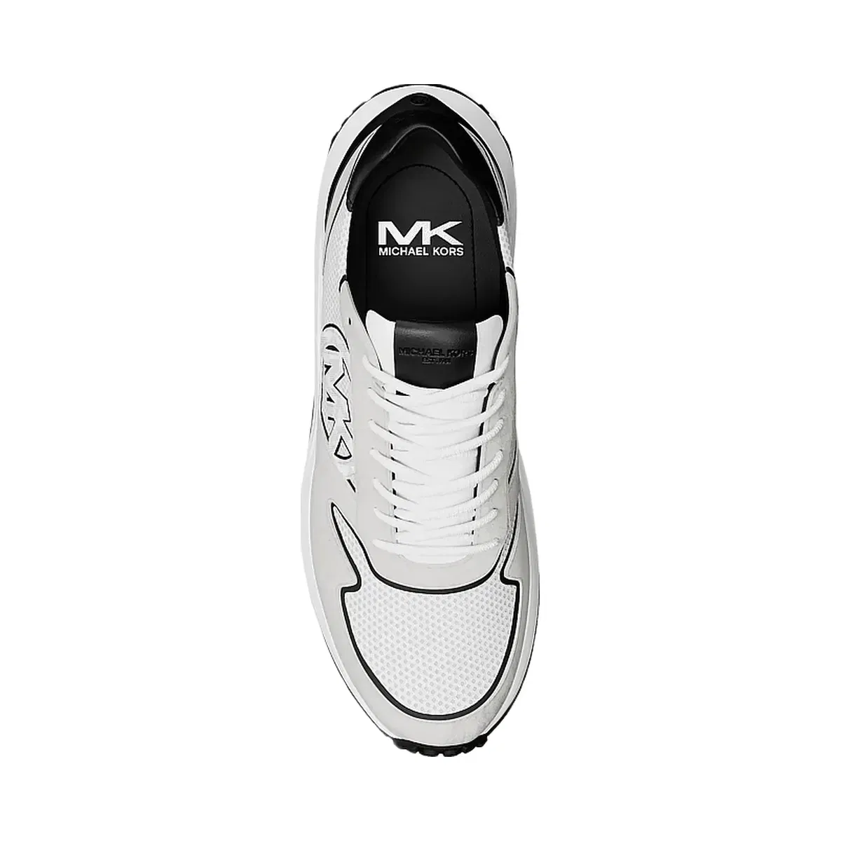 Michael Kors Dax Mixed-Media Trainer Bright Wht