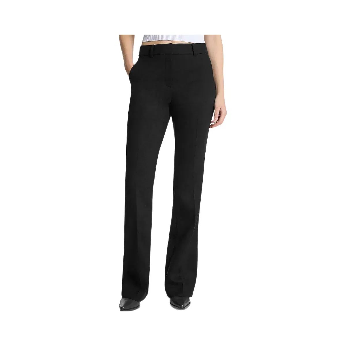 Michael Kors Bootcut Stretch Wool Blend Pants Black