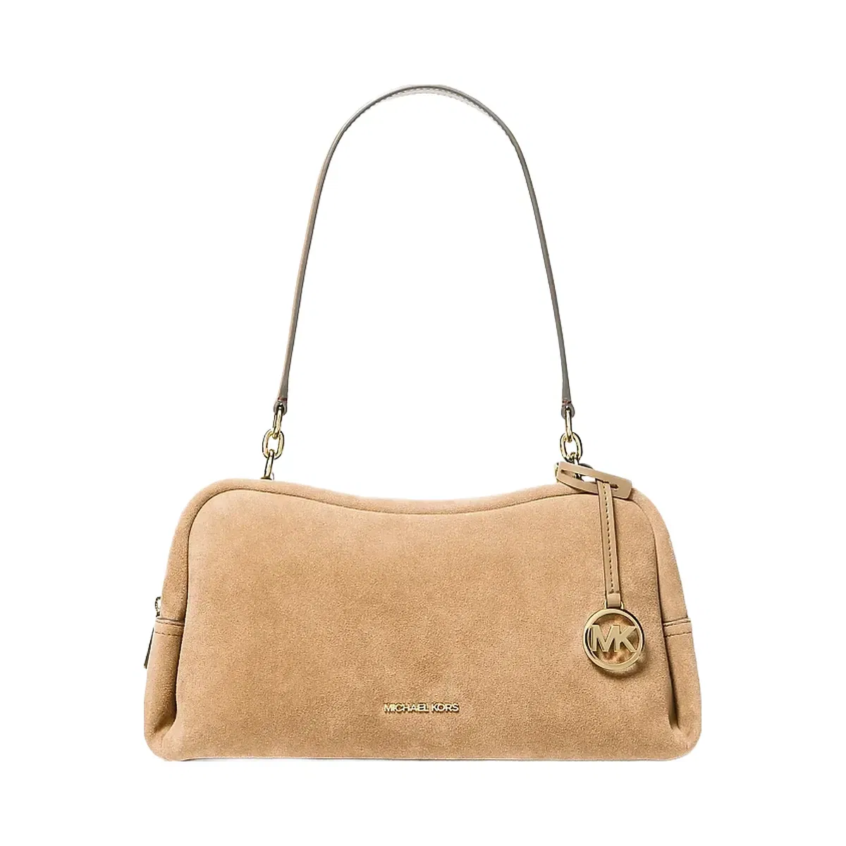 Michael Kors Cecily Medium Suede Shoulder Bag Camel