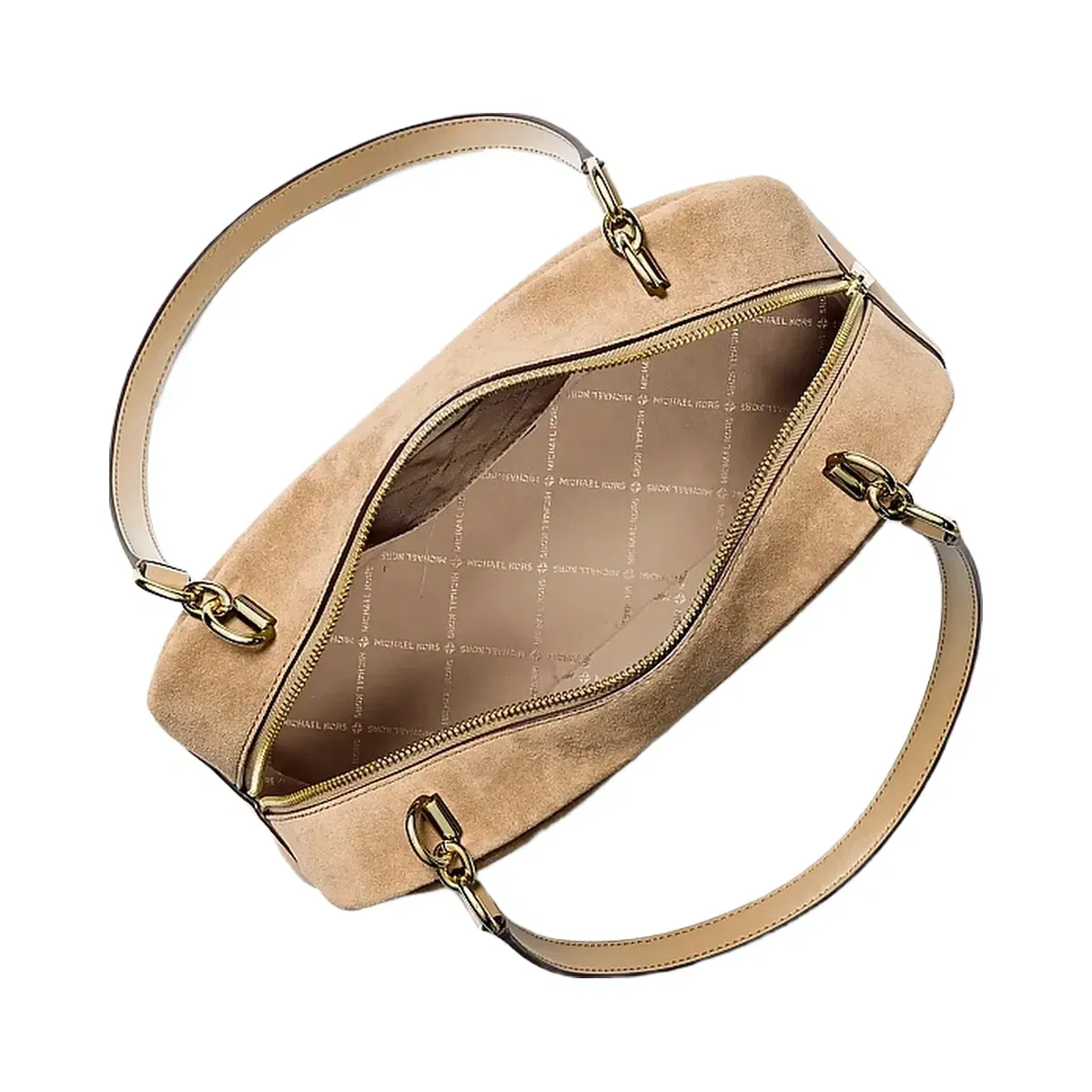 Michael Kors Cecily Medium Suede Shoulder Bag Camel