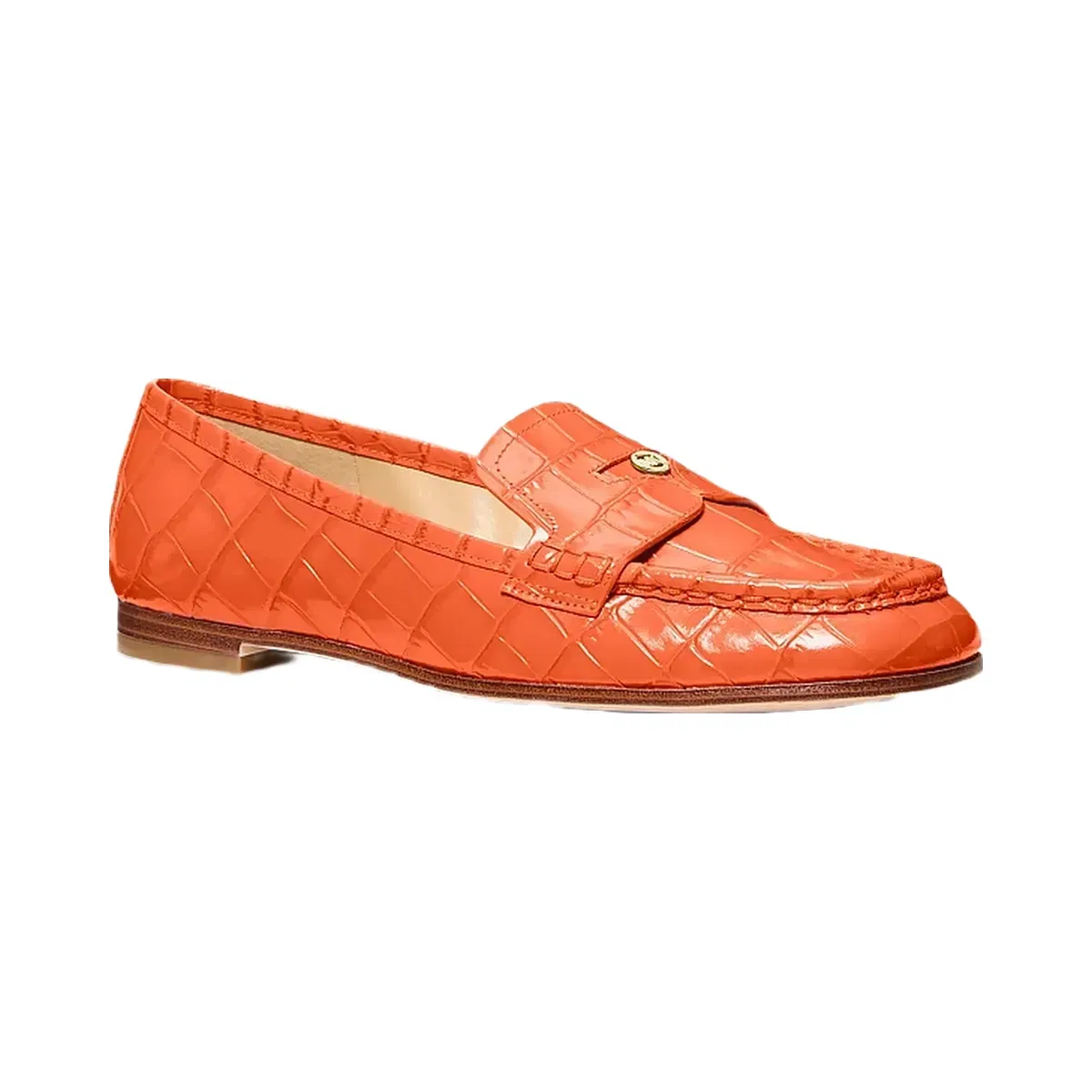 Michael Kors Jennings Crocodile Embossed Leather Loafer Mimosa