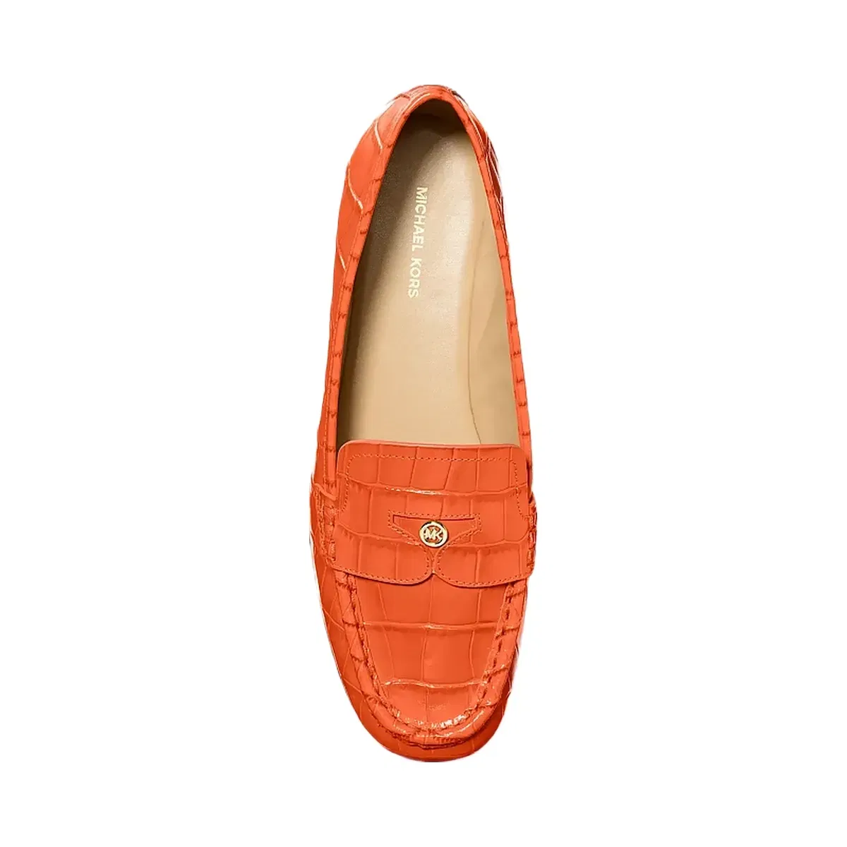 Michael Kors Jennings Crocodile Embossed Leather Loafer Mimosa