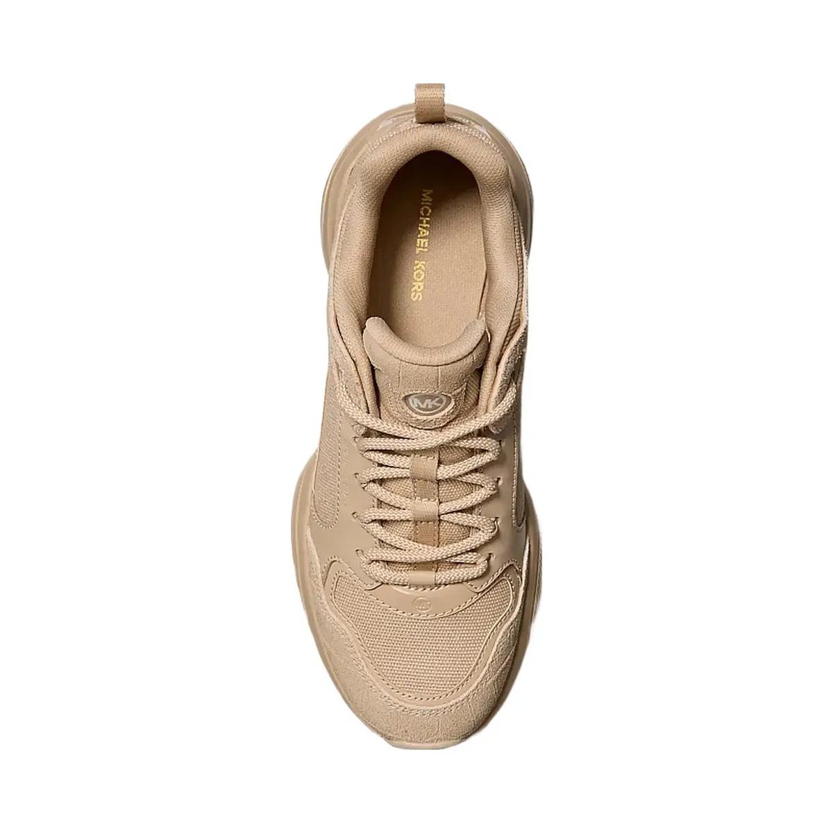 Michael Kors Bowie Mixed-Media Trainer Khaki