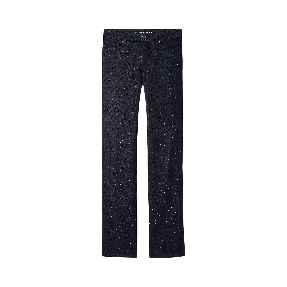 Michael Kors Studded Stretch Denim Cigarette Jeans Black Rinse