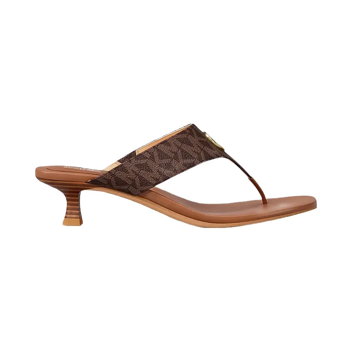 Michael Kors Anneka Signature Logo Thong Sandal Brown Multi