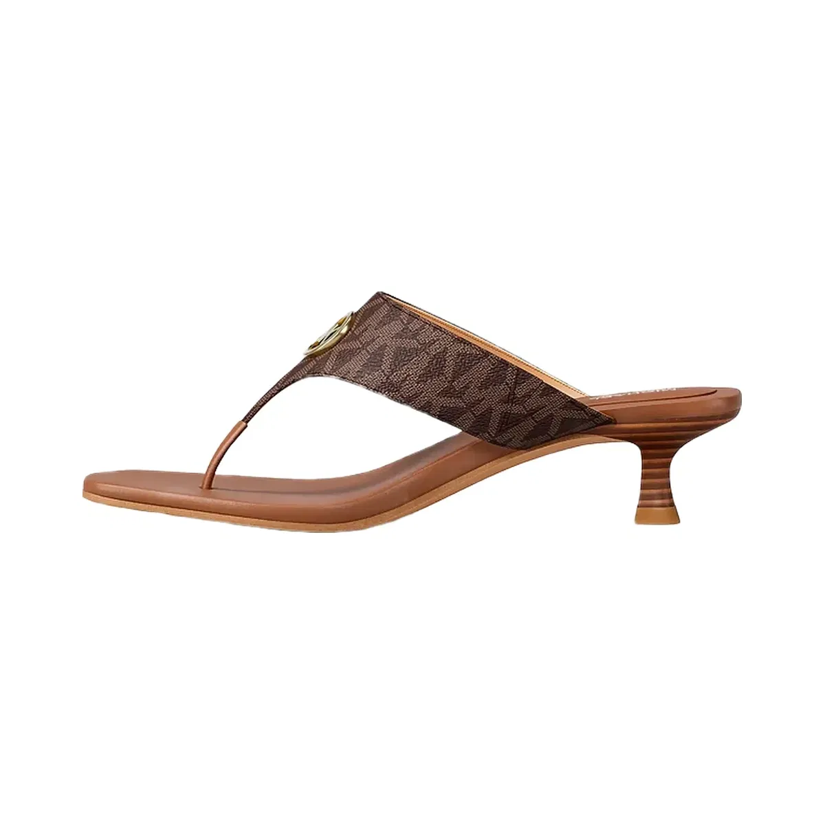Michael Kors Anneka Signature Logo Thong Sandal Brown Multi