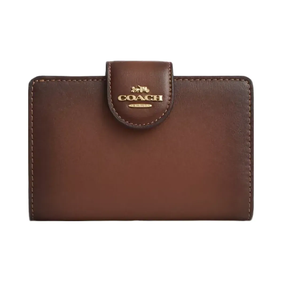 Coach Medium Corner Zip Wallet in Gold Redwood