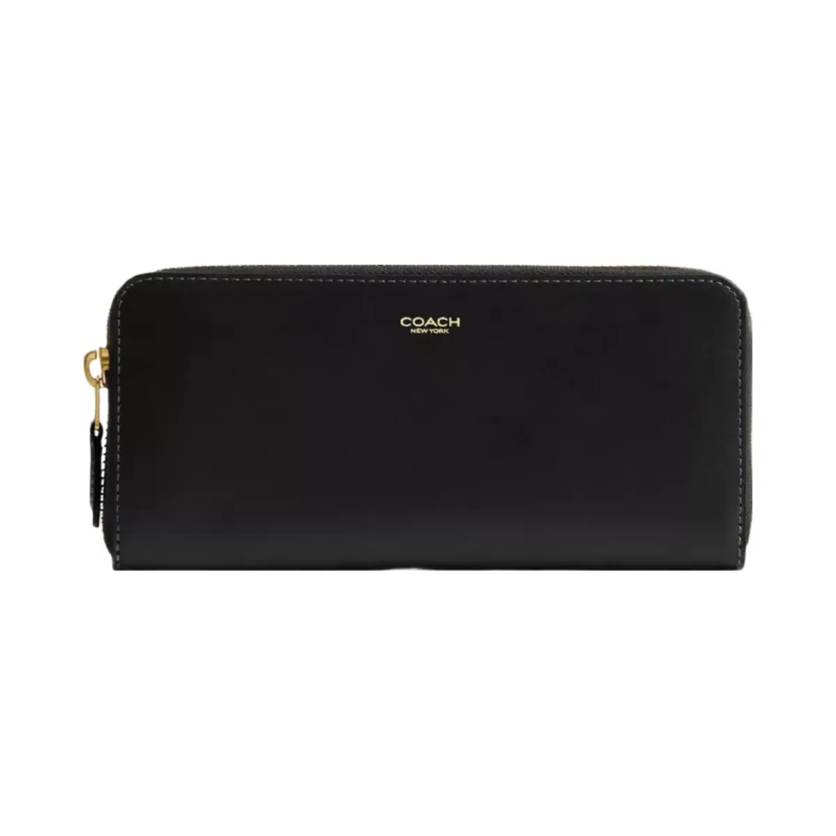 Coach New York Slim Accordion Zip Wallet in Brass Black