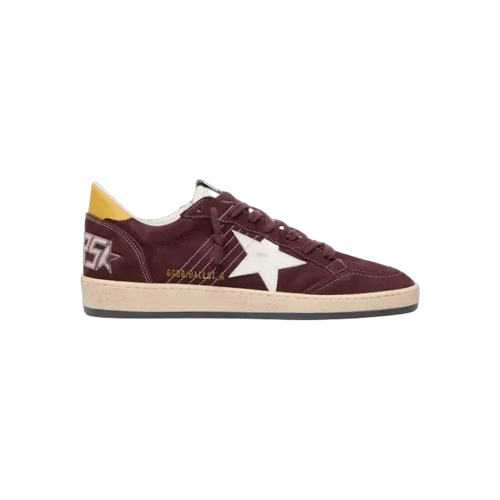 Golden Goose Ball Star In Chocolate Nubuck With Leather Star And Heel Tab