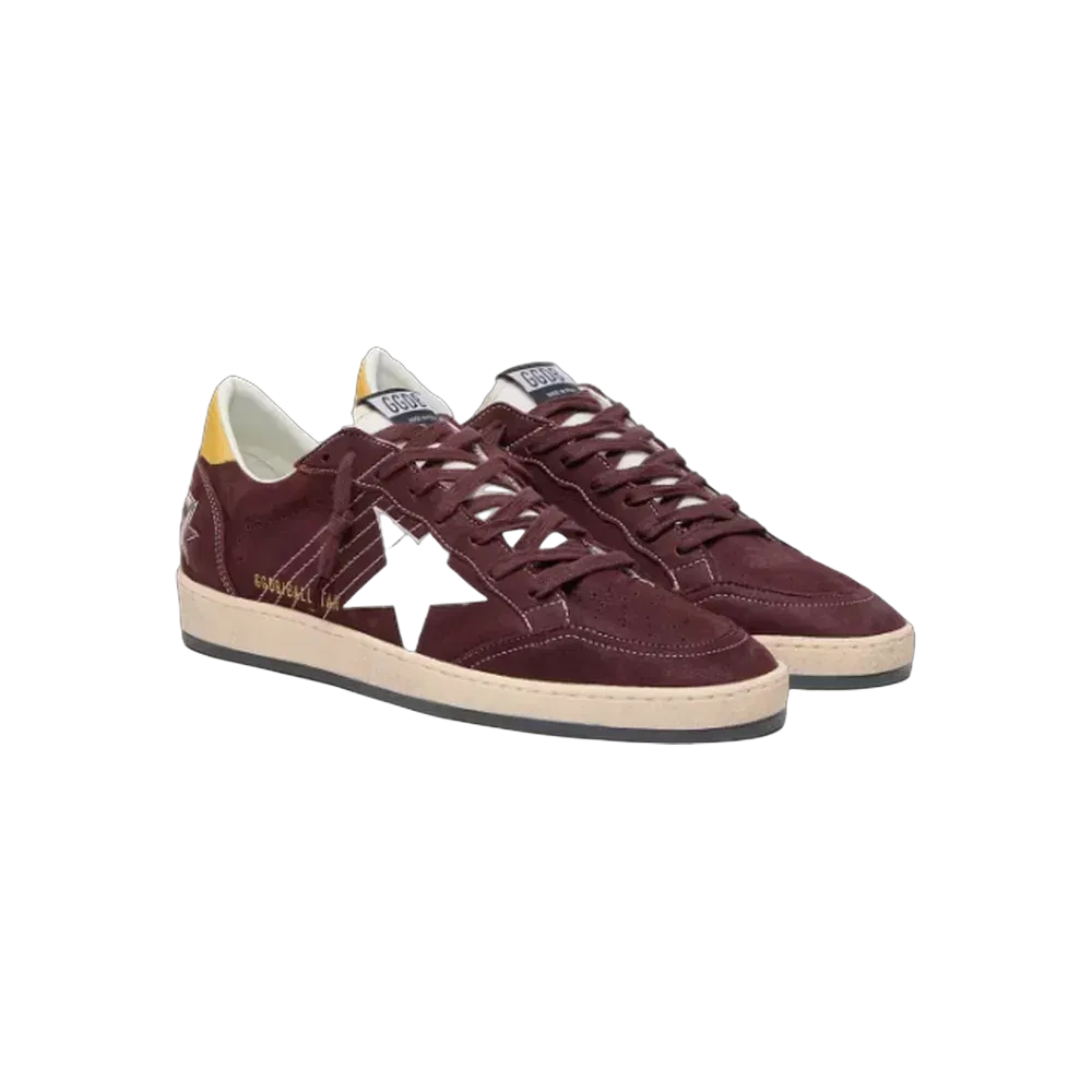 Golden Goose Ball Star In Chocolate Nubuck With Leather Star And Heel Tab