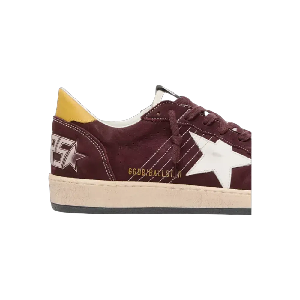 Golden Goose Ball Star In Chocolate Nubuck With Leather Star And Heel Tab
