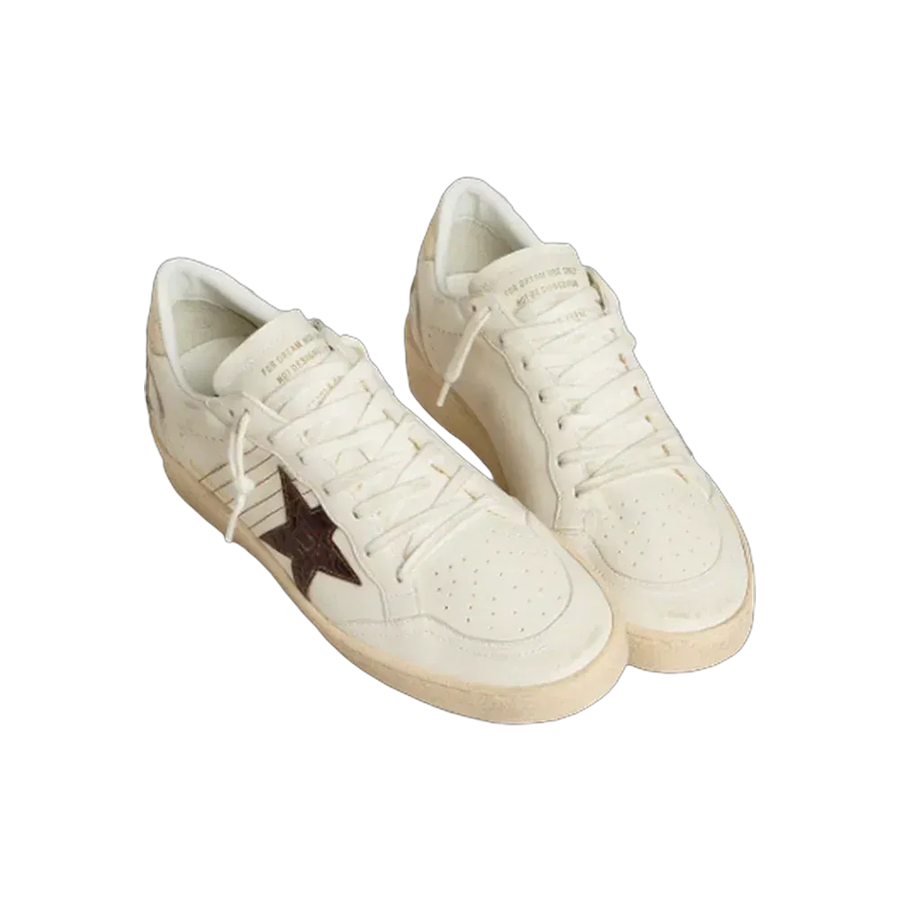 Golden Goose Ball Star With Burgundy Croc-Print Leather Star And Gold Heel Tab