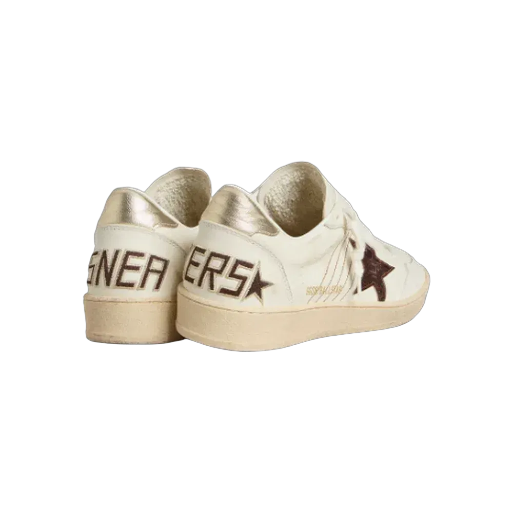 Golden Goose Ball Star With Burgundy Croc-Print Leather Star And Gold Heel Tab