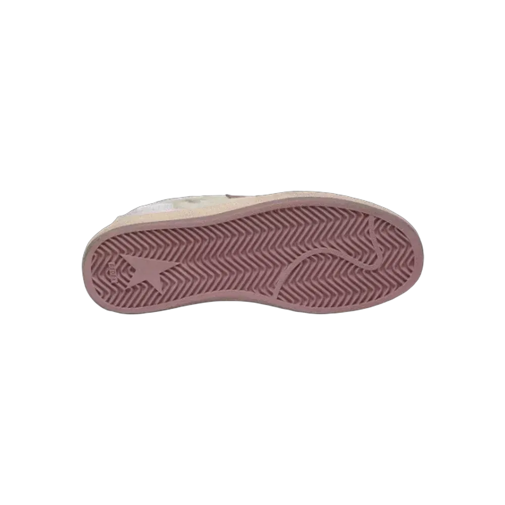 Golden Goose Ball Star LAB In White Nylon And Pony Skin With Silver Star And Lilac Inserts