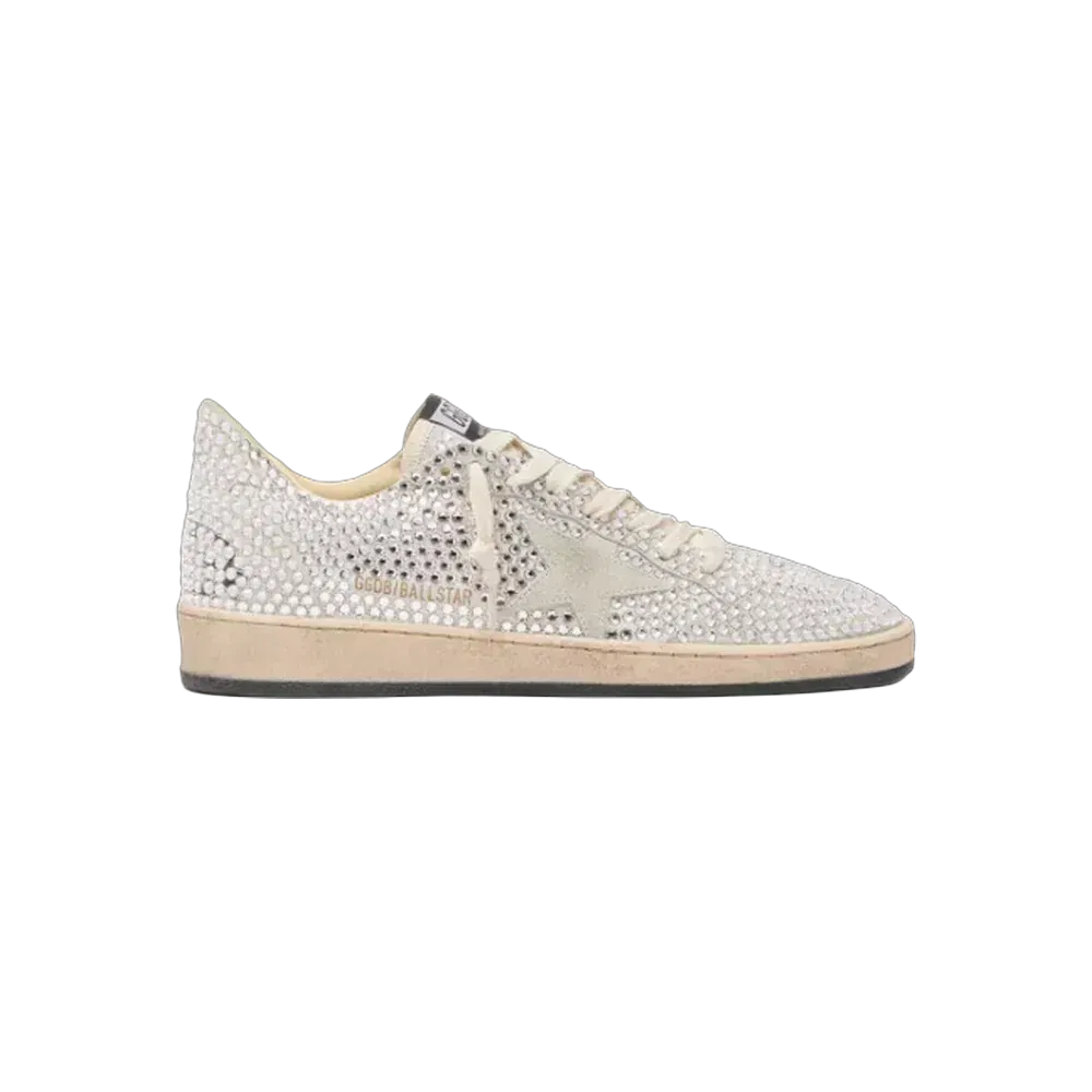 Golden Goose Ball Star With Swarovski Crystals And Gray Suede Star