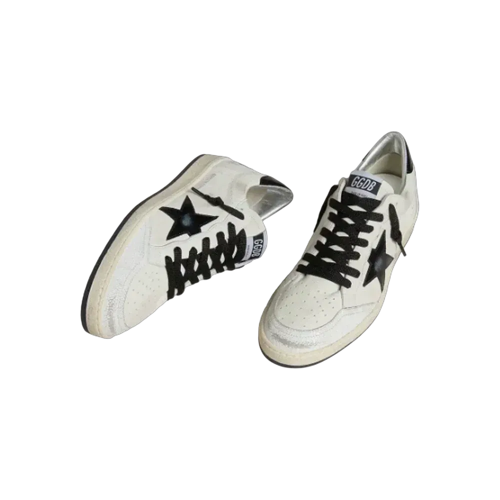Golden Goose Ball Star Wishes In Nappa With Black Naplak Star And Heel Tab