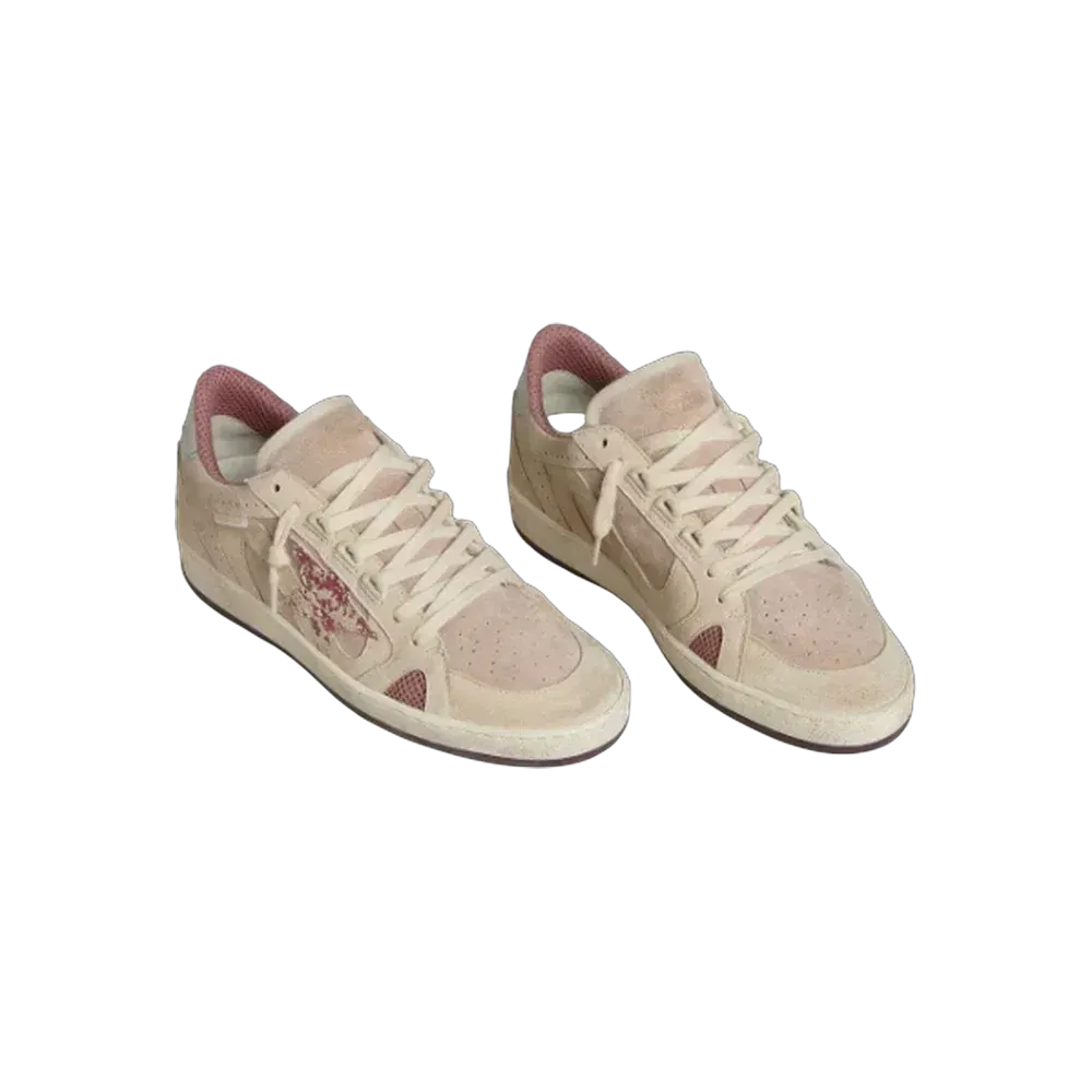 Golden Goose Ball Star LTD In Pink And Beige Suede With Pearl-Gray Leather
