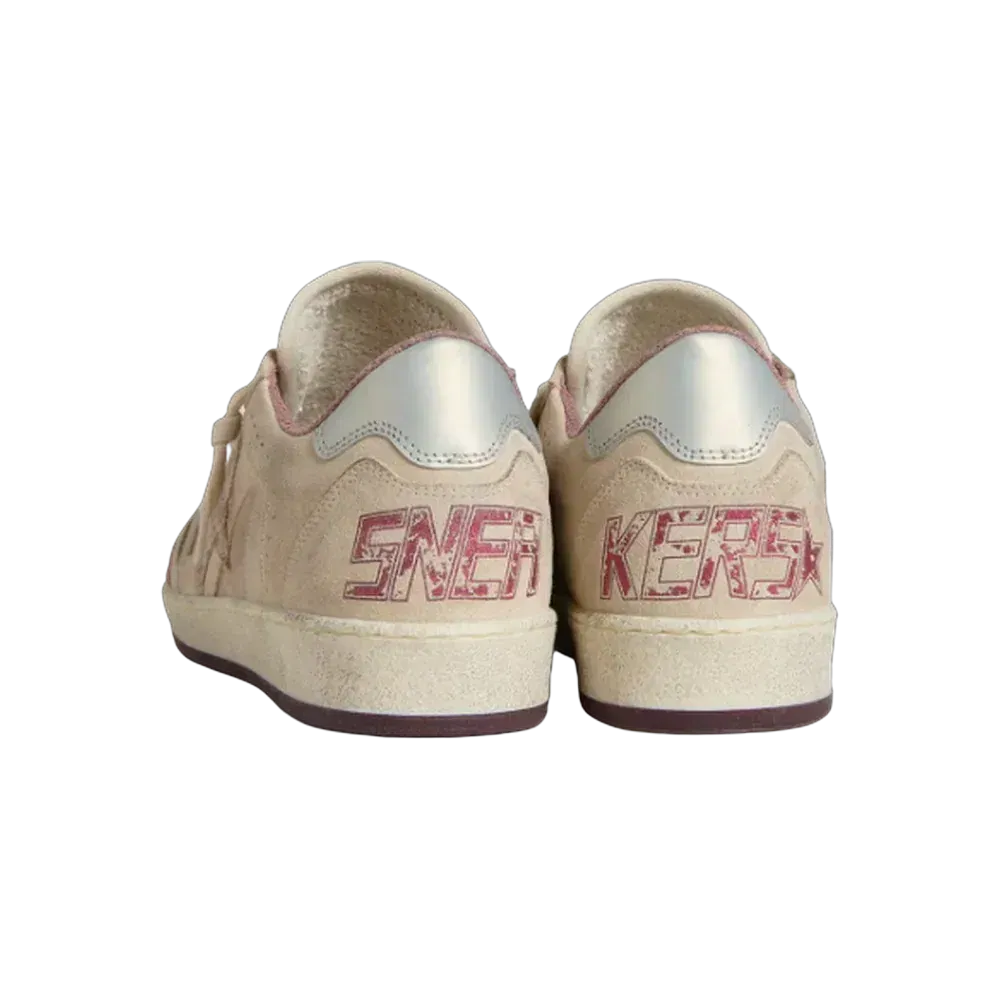 Golden Goose Ball Star LTD In Pink And Beige Suede With Pearl-Gray Leather