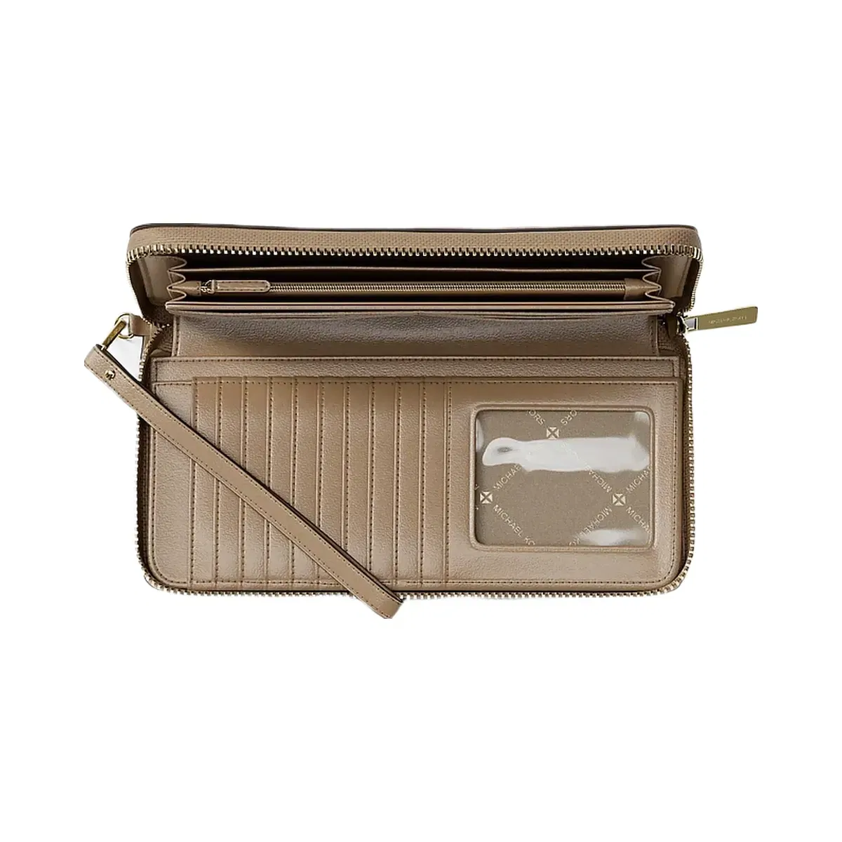 Michael Kors Jet Set Travel Large Pebbled Leather Wristlet Camel