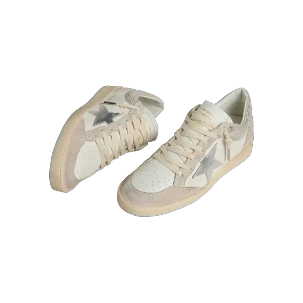 Golden Goose Ball Star LTD In Nappa Leather And Suede With Silver Leather Star