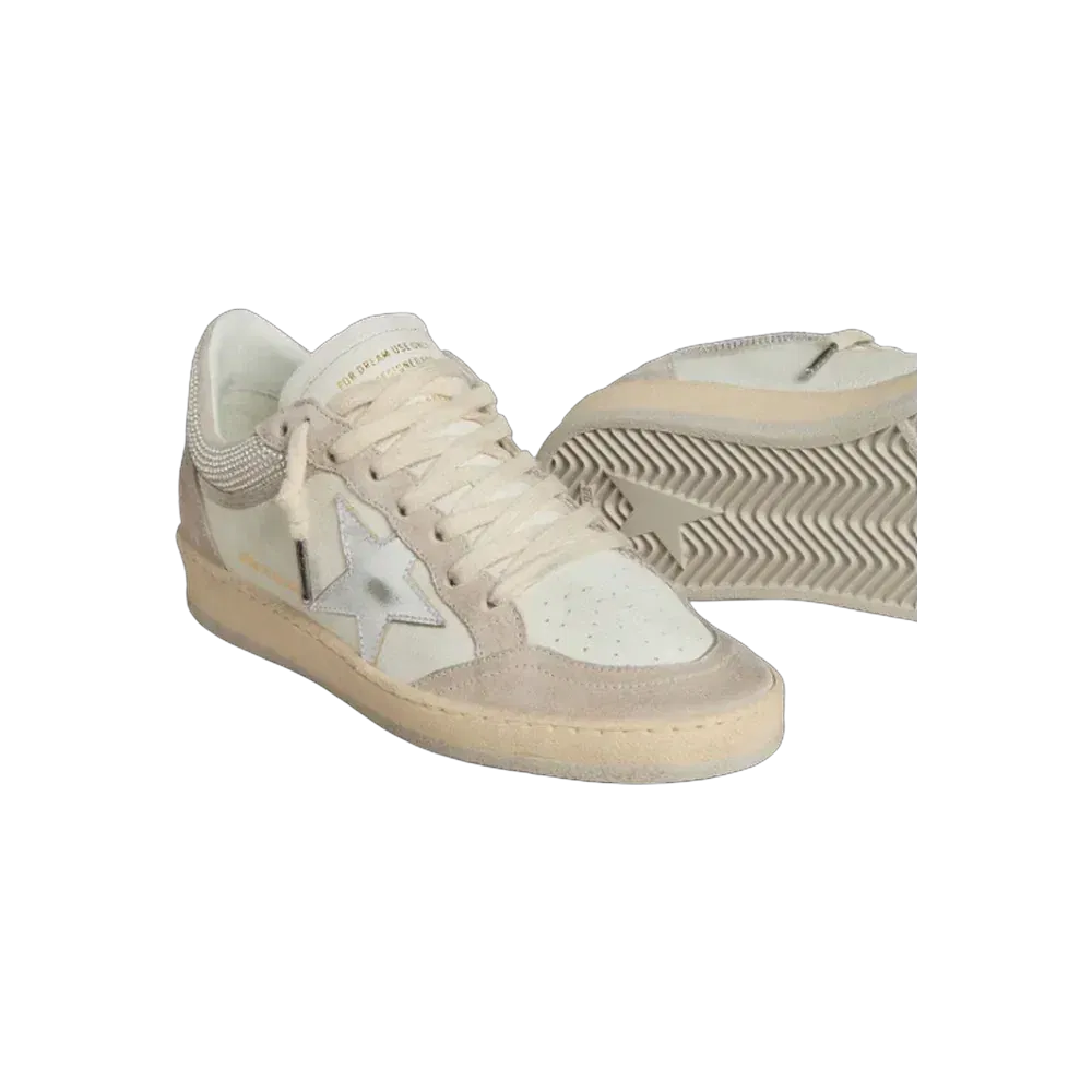 Golden Goose Ball Star LTD In Nappa Leather And Suede With Silver Leather Star